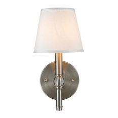 Golden Waverly 1-LT Wall Sconce 3500-1W PW-CWH - Pewter