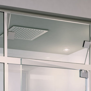 GlassCrafters' Regal Hybrid Series - Framed Shower Enclosure - Transom detail