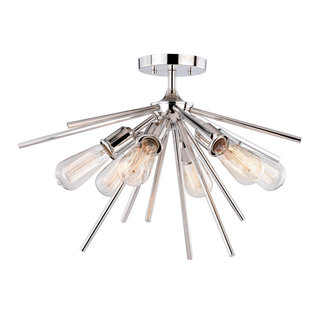 Estelle 24-in Semi Flush Ceiling Light Polished Nickel