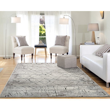 Scout Ivory and Grey Area Rug, 2.2'x7.7'