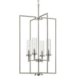Progress Lighting - Kellwyn 4-Light Brushed Nickel Clear Glass Transitional Foyer Pendant Light - Balance the best of modern and traditional with the Kellwyn Collection 4-Light Brushed Nickel Clear Glass Transitional Foyer Pendant Light.