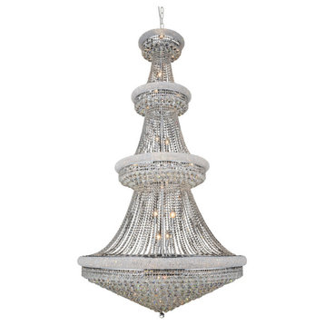 Empire 42 Light Down Chandelier With Chrome Finish