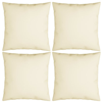 Vidaxl Throw Pillows, Cream, Set of 4, 20"