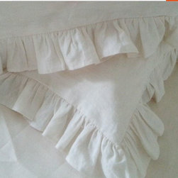 Natural Linen Ruffle Pillow Covers - Pillowcases And Shams