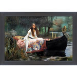 overstockArt - La Pastiche The Lady of Shalott with Gallery Black, 28" x 40" - The Lady of Shalott by John William Waterhouse is a stunning hand painted oil painting reproduction on artist grade canvas that would be the perfect accent for your home office or business. OverstockArt prides itself on its selection on prints oil painting reproductions and museum quality frames. Frame Description Gallery Black
