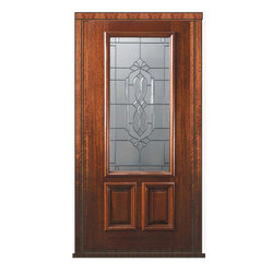 Pre-hung Single Door 80 Mahogany Kensington 2 Panel 2/3 Lite Glass - Front Doors