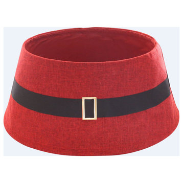 26.75" Red Santa's Belt Round Christmas Tree Collar