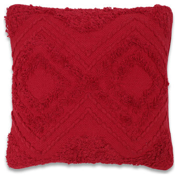 18" x 18" Red Diamond Cotton Pillow , 18"