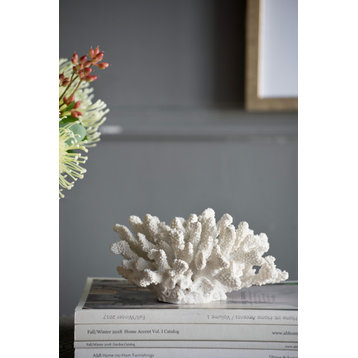 White Rising Coral Sculpture Statue White 8.3"x7.5"x4.7"