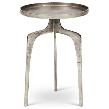 Vinya End Table, Vintage Silver