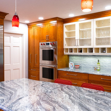 Large Two Toned White Kitchen in Dedham, Ma