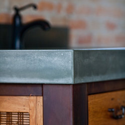 Integral concrete wave sink with steel base - Bathroom Vanities And Sink Consoles