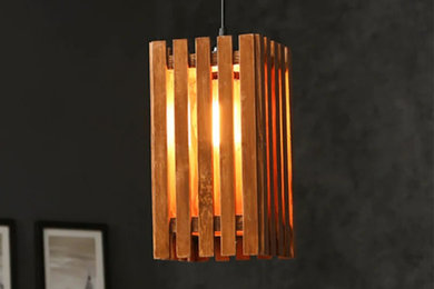 Elegant Brown Wooden Single hanging Lamp