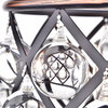 Azha 3-Light Oil Rubbed Bronze Drum Pendant Chandelier With Crystal Spheres Glam