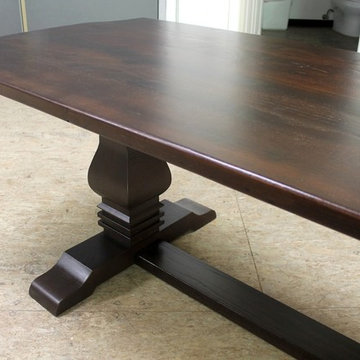 13' reclaimed oak trestle table