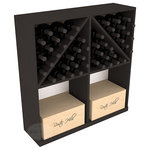 Wine Racks America - Solid Case/Bottle Storage Bin, Pine, Black - Store cases and bottles together in our versatile and durable option from the bottle bin storage family. Easy assembly and bottle loading makes this rack perfect for any collector. Made from high quality solid pine or redwood, this wine bin is built to last. That is guaranteed.
