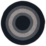 Colonial Mills - North Ridge Rug, Navy, 6' Round - A sophisticated palette of colors creates an inviting and smart look in this wool-blend braided rug.