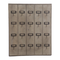 Vagabond Vintage - Overlook Recycled Pine Key Rack With 20 Hooks - Display And Wall Shelves 