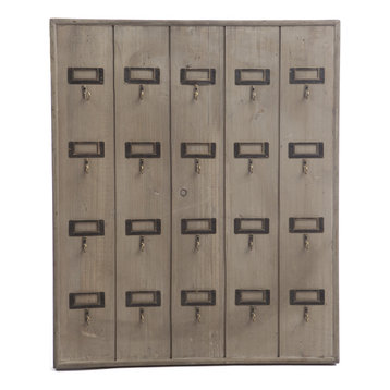 Overlook Recycled Pine Key Rack With 20 Hooks