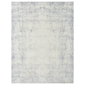 5' x 7' Gray Abstract Washable Non Skid Area Rug