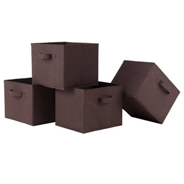 Capri Set of 4 Foldable Chocolate Fabric Baskets