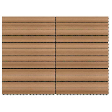 vidaXL Decking Tile 6 Pcs Floor Tile for Balcony Outdoor Flooring WPC Brown