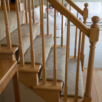 Living Room & Stairs with Plush Carpet