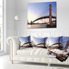 Brooklyn Bridge in New York City Cityscape Throw Pillow, 16"x16"