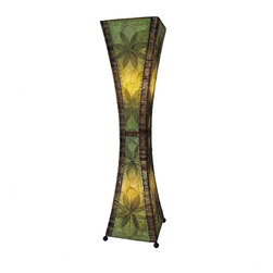 Eangee Home Designs Hour Glass Floor Lamp | Green - Floor Lamps