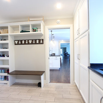 Pantry Cabinets in Mud Room Offer Additional Storage