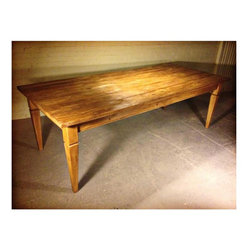 96"L Old Pine Square Taper Leg Table - Dining Tables