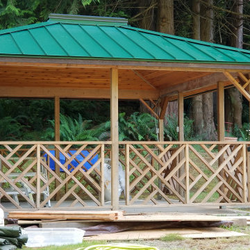 Cedar Frame Gazebo with Steel Roof