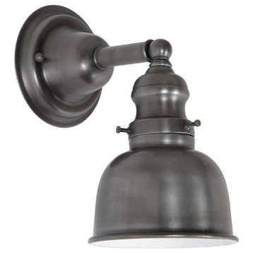 Central Park 1-Light Wall Sconce With 5" Metal Shade, Gun Metal