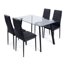50 Most Por Contemporary Dining Room Sets For 2019 Houzz Modern Style Dining Tempered Gl Top Table And Chairs 5 Piece Set