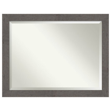 Rustic Plank Grey Beveled Wall Mirror - 45.5 x 35.5 in.