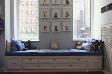Example of a transitional nursery design in New York