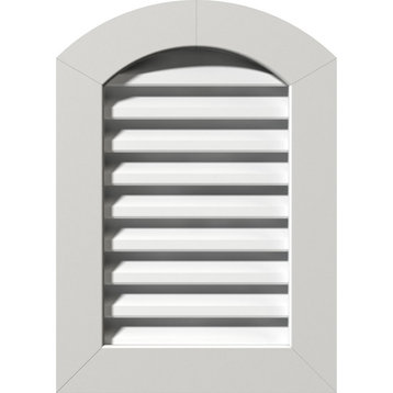 Arch Top Gable Vent Functional, PVC Gable Vent With 1"x4" Flat Trim Frame