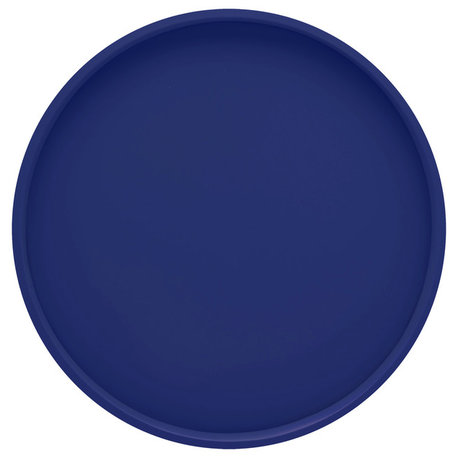 Kraftware Round Serving Tray, Dark Blue