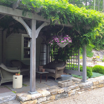Pergola with mature wisteria