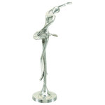 The Novogratz - Contemporary Silver Aluminum Sculpture 16304 - Complete your contemporary-themed interior design with this floor sculpture displayed in your living room corner. Designed with felt or rubber stoppers at the base that prevent scratching furniture and table tops, as well as sliding around. This item ships in 1 carton. Please note that this item is for decorative use only. Aluminum sculpture makes a great gift for any occasion. Suitable for indoor use only. Made in India. This is a single sculpture. Contemporary style.