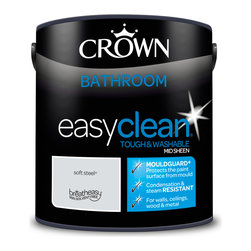 Crown Easyclean&reg; Bathroom - Mid Sheen Emulsion - Soft Steel&reg;️ - Paint
