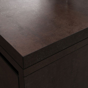 Stately Spain Sintered Rock And Acrylic Kitchen Cabinet OP14-068