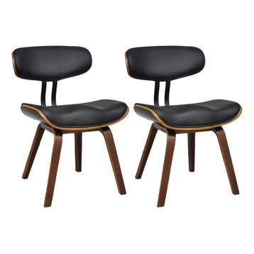 vidaXL Bentwood and Faux Leather Dining Chairs With Backrest, Set of 2