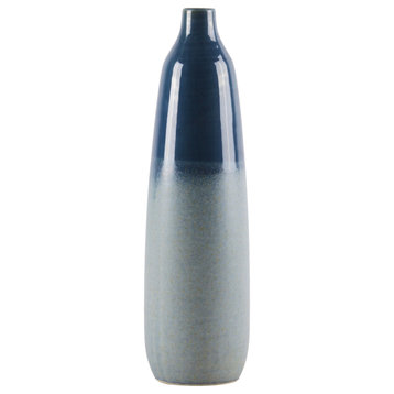 Ceramic Vase, Gloss Coated Rough, Blue