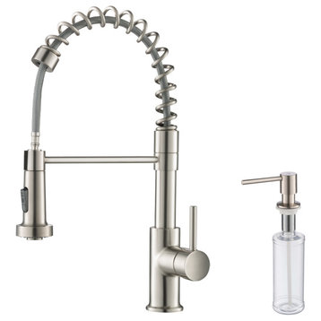 Blossom Lead Free, Solid Brass, Single Handle, Pull Out Kitchen Faucet, Brush Ni