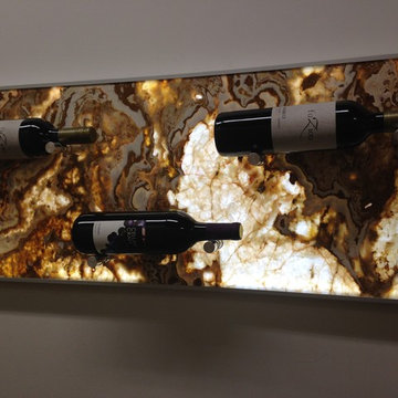 Wine Rack - Tiger Onyx back lit (15" x 36") Real Stone Real Thin