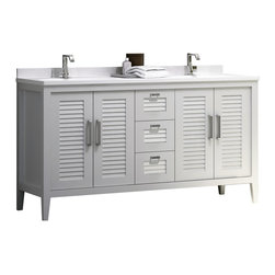 Madrid 60-inches Double Sink Master Bahtroom Vanity. White matte - Bathroom Vanities And Sink Consoles