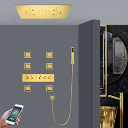 LED Shower System, Jetted Body Sprays and Hand Shower, Phone Control Light - Showerheads And Body Sprays