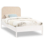 Meridian Furniture - Siena Ash Wood Bed, White, Twin - Balance timeless beauty and classic lines with a modern aesthetic when you bring home this Siena bed. This twin-size bed is made from solid ash wood, so you can trust its resilient durability for long-term use. The rich white finish on ash veneer lends it a beautiful aesthetic while the natural cane insert on the headboard adds a hard-to-miss contrast that drives home the bed's elegance and sophistication.