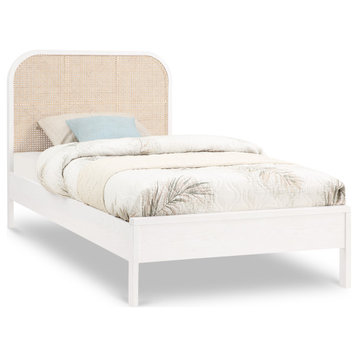 Siena Ash Wood Bed, White, Twin